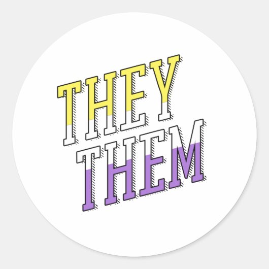 ノンバイナリーカラーのThey Them ラウンドシール (正面)