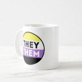 ノンバイナリーバッジ代名詞 - They Them コーヒーマグカップ (正面左)