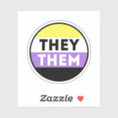 ノンバイナリーバッジ代名詞 - They Them シール (シート)