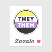 ノンバイナリーバッジ代名詞 - They Them シール (シート)