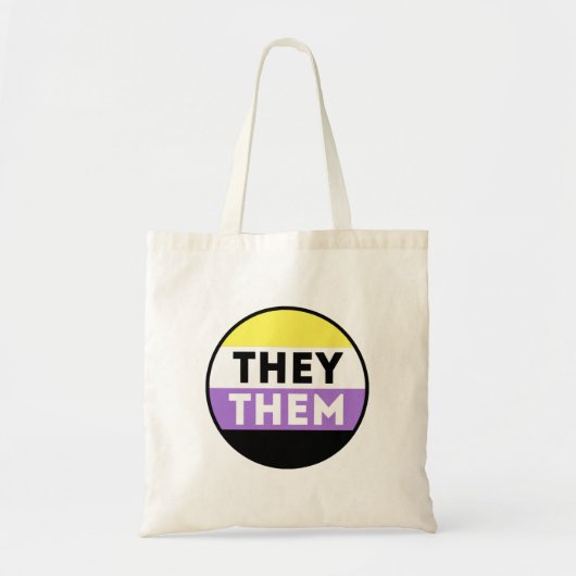 ノンバイナリーバッジ代名詞 - They Them トートバッグ (正面)