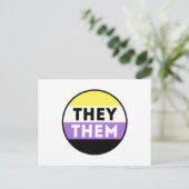 ノンバイナリーバッジ代名詞 - They Them ポストカード (スタンド正面)