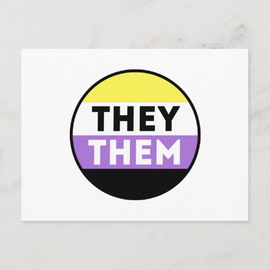 ノンバイナリーバッジ代名詞 - They Them ポストカード (正面)