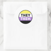 ノンバイナリーバッジ代名詞 - They Them ラウンドシール (バッグ)