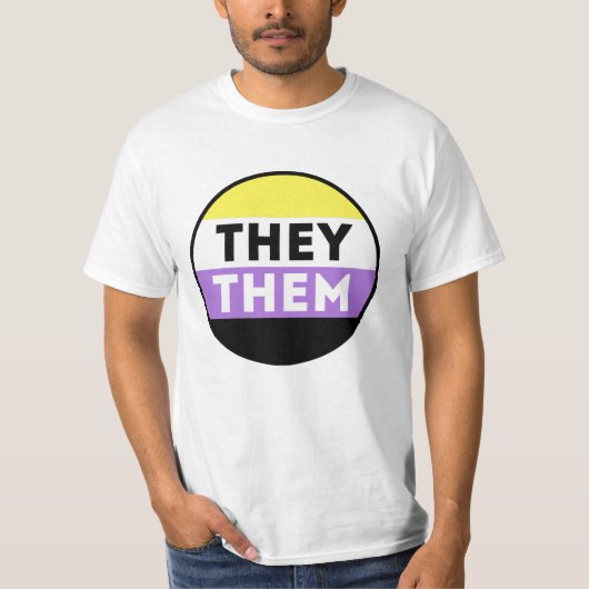 ノンバイナリーバッジ代名詞 - They Them Tシャツ (正面)