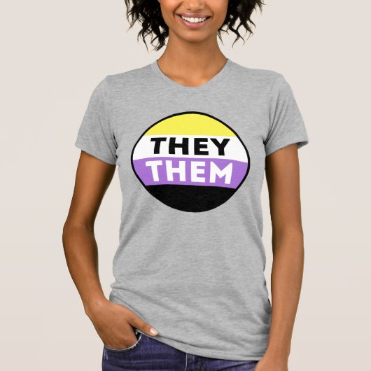 ノンバイナリーバッジ代名詞 - They Them Tシャツ (正面)