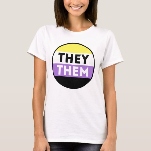 ノンバイナリーバッジ代名詞 - They Them Tシャツ (正面)