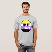 ノンバイナリーバッジ代名詞 - They Them Tシャツ (正面フル)