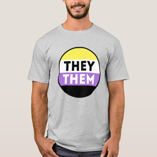 ノンバイナリーバッジ代名詞 - They Them Tシャツ (正面)
