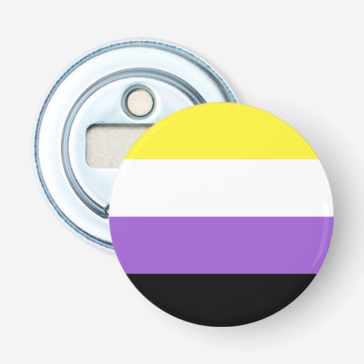 ノンバイナリーフラグ LGBT ボトルオープナー (正面)