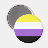 ノンバイナリーフラグLGBTマグネット マグネット (正面/裏面)