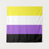 ノンバイナリーフラッグ スクエア LGBT タペストリー (正面(横))