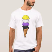 ノンバイナリープライドアイスクリーム Tシャツ (正面)