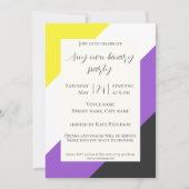 ノンバイナリー旗パーティーのお祝い 招待状 (正面)