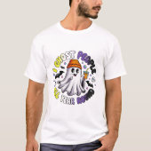 ノンバイナリー面白ハロウィン – 私は人をホーンテ Tシャツ (正面)