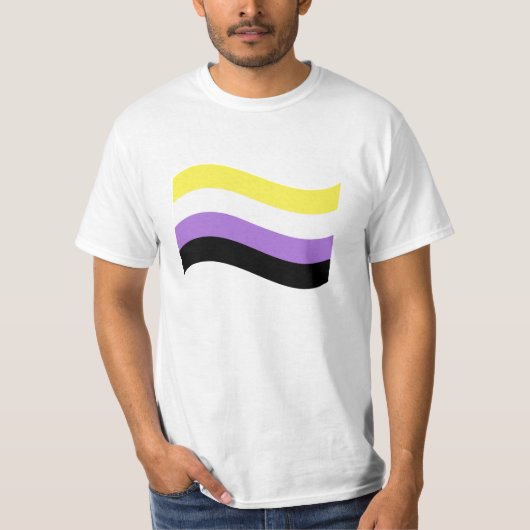 ノンバイナリー ウェーブ フラッグ Tシャツ (正面)