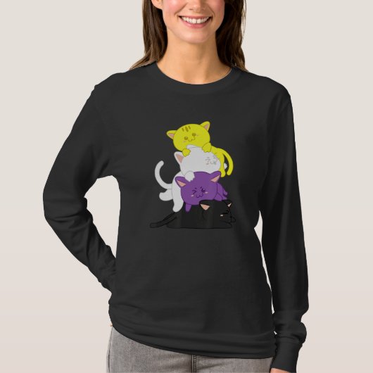 ノンバイナリー ネコ LGBT アジェンダー サポーター Tシャツ (正面)