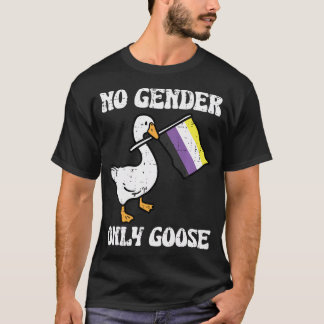ノンバイナリー ノンジェンダー オンリーグース Enby プライドフラグ Tシャツ