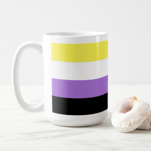 ノンバイナリー プライド コーヒーマグカップ (ドーナツ)