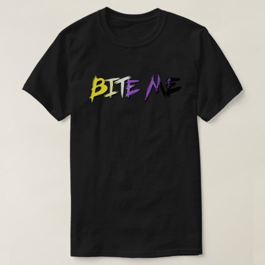 ノンバイナリー プライド バイト・ミー Tシャツ (デザイン正面)