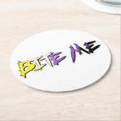 ノンバイナリー プライド Bite Me ラウンドペーパーコースター (アングル)