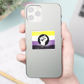 ノンバイナリー ペインテッド 抗議旗 シール (スマートフォン)