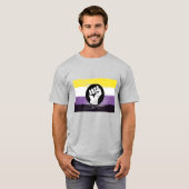 ノンバイナリー ペインテッド 抗議旗 Tシャツ (正面フル)
