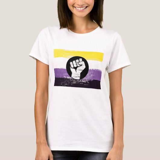 ノンバイナリー ペイント 抗議の旗 Tシャツ (正面)