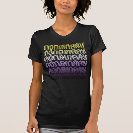 ノンバイナリー・レトロ・プライド Tシャツ (正面)