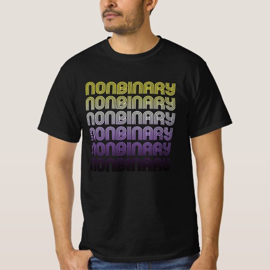 ノンバイナリー・レトロ・プライド Tシャツ (正面)