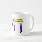 ノンバイナリー Pride フラグ チャイ コーヒーマグカップ (正面右)