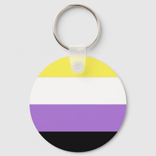ノンバイナリー Pride フラッグ キーホルダー (正面)