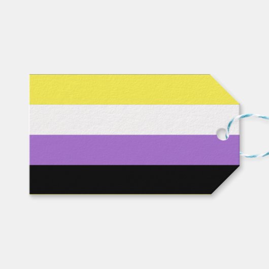 ノンバイナリー Pride フラッグ ギフトタグ (正面(横))