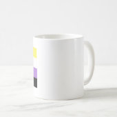 ノンバイナリー Pride フラッグ コーヒーマグカップ (正面右)