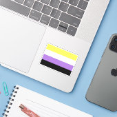ノンバイナリー Pride フラッグ シール (ノートパソコンとiPhone)