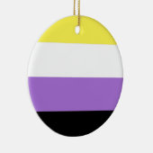 ノンバイナリー Pride フラッグ セラミックオーナメント (右)