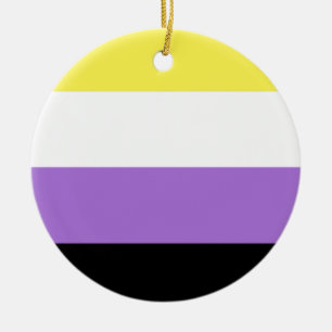 ノンバイナリー Pride フラッグ セラミックオーナメント