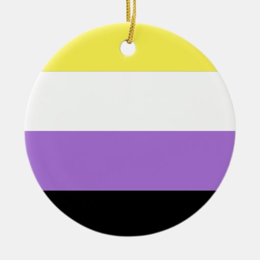 ノンバイナリー Pride フラッグ セラミックオーナメント (正面)