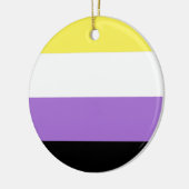 ノンバイナリー Pride フラッグ セラミックオーナメント (左)