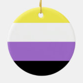ノンバイナリー Pride フラッグ セラミックオーナメント (裏面)