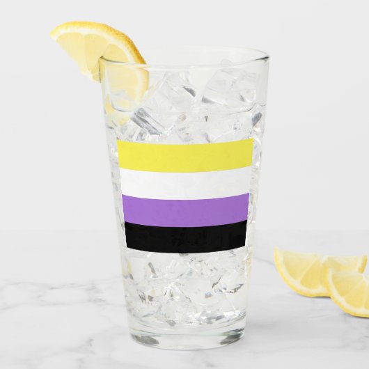 ノンバイナリー Pride フラッグ タンブラーグラス (アイス正面)