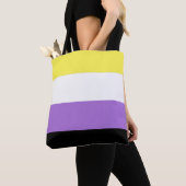 ノンバイナリー Pride フラッグ トートバッグ (クローズアップ)