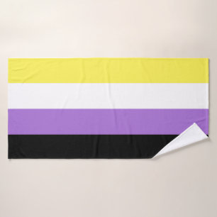 ノンバイナリー Pride フラッグ バスタオル