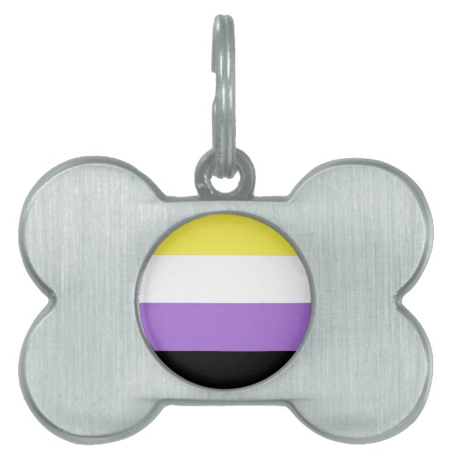 ノンバイナリー Pride フラッグ ペットネームタグ (正面)