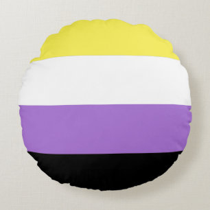 ノンバイナリー Pride フラッグ ラウンドクッション