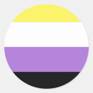ノンバイナリー Pride フラッグ ラウンドシール