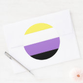 ノンバイナリー Pride フラッグ ラウンドシール (封筒)
