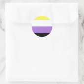 ノンバイナリー Pride フラッグ ラウンドシール (バッグ)