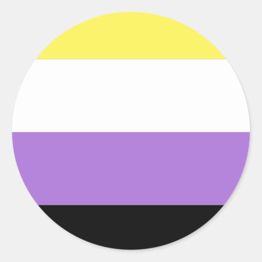 ノンバイナリー Pride フラッグ ラウンドシール (正面)