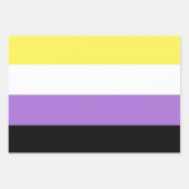 ノンバイナリー Pride フラッグ ラッピングペーパーシート (正面3)
